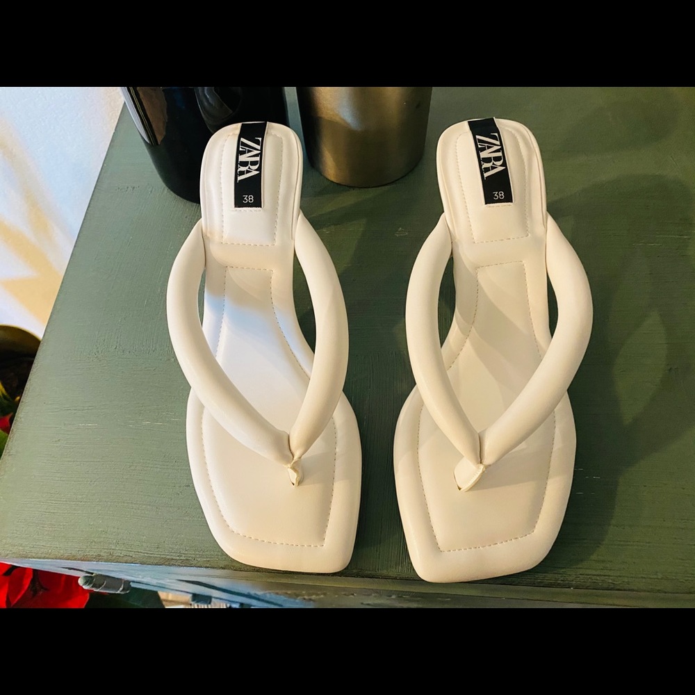 White sandals size 8